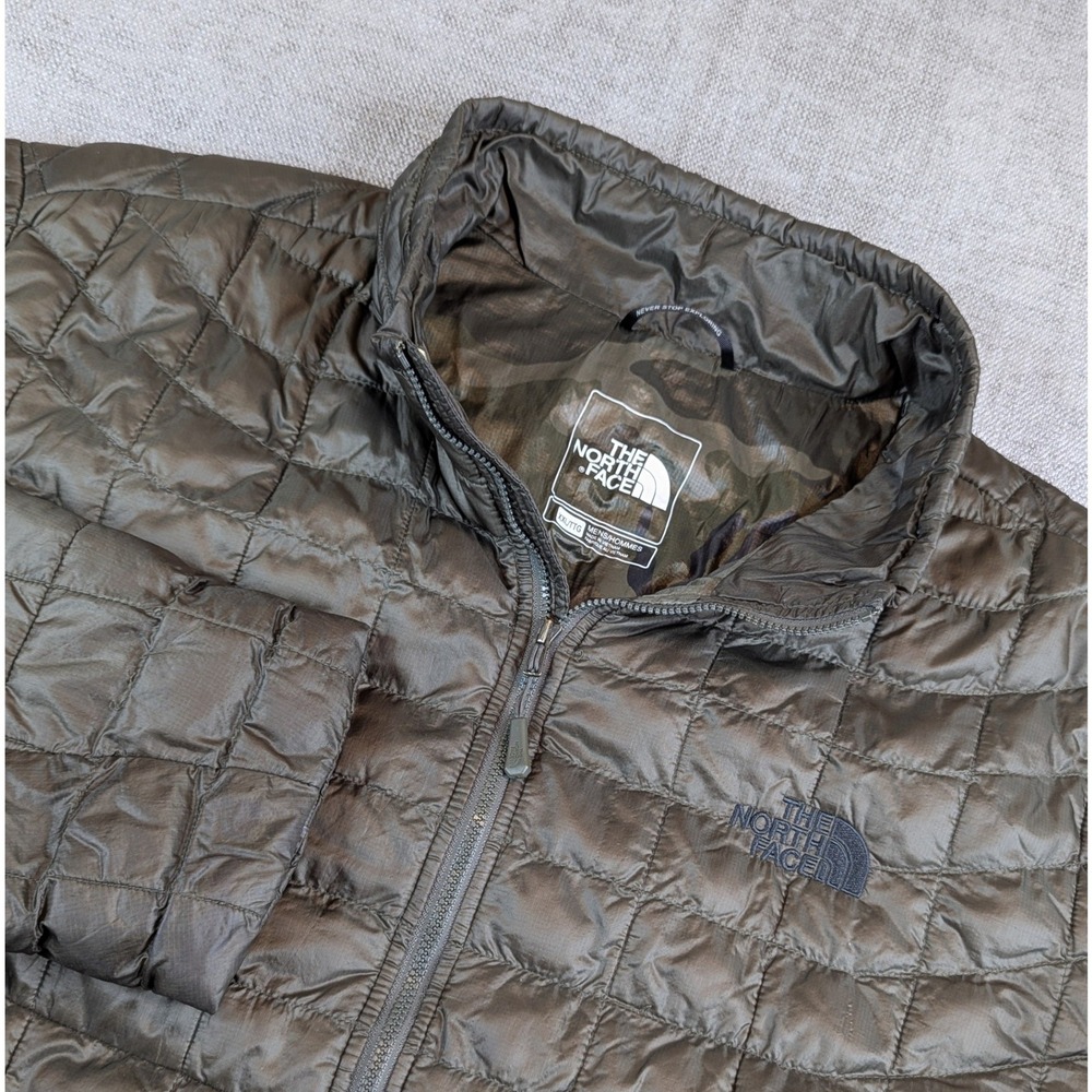 The North Face Jacket Mens XXL Olive Green ThermoBall Quilted Full Zip Puffer